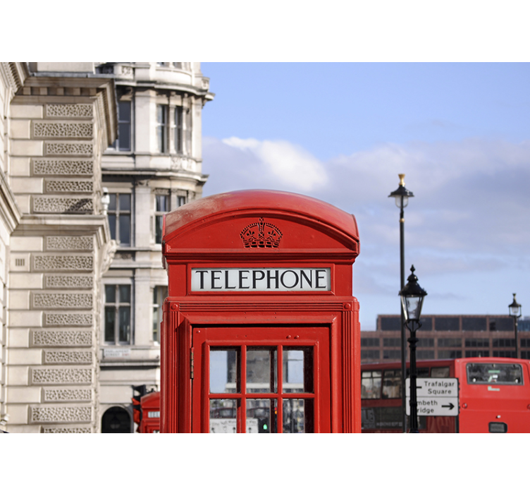 Tapisserie murale Londres cabine téléphonique  - TenStickers