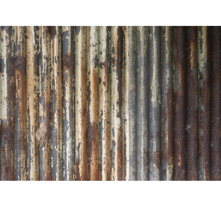 Tapisserie murale effet tôle ondulée rustique - TenStickers