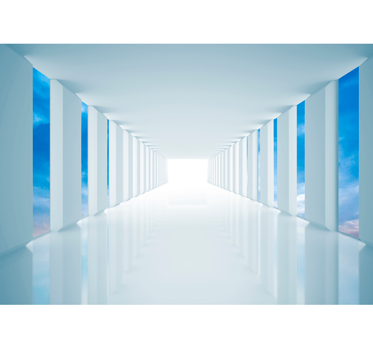 Tapisserie 3D couloir d'illusion d'optique - TenStickers