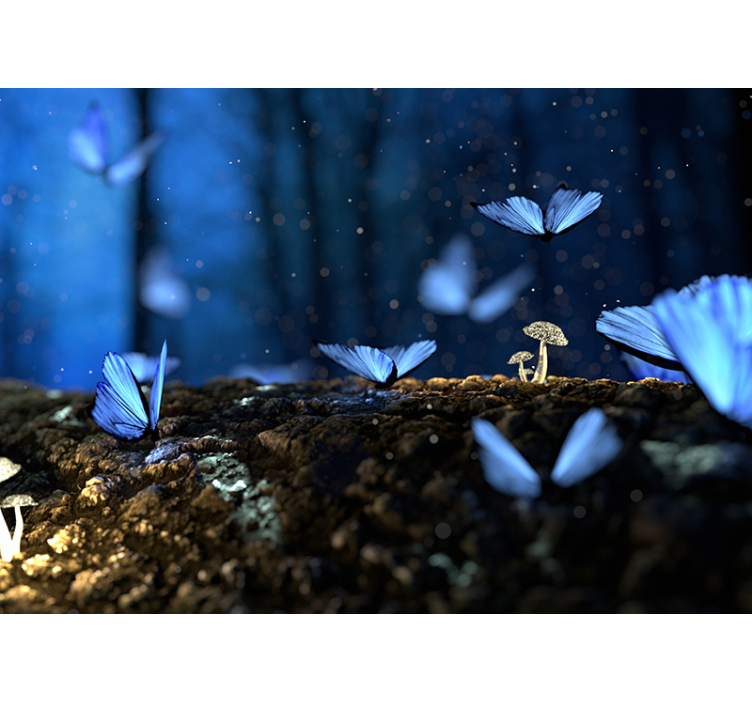 Tapisserie murale fantaisie enchantement des papillons - TenStickers