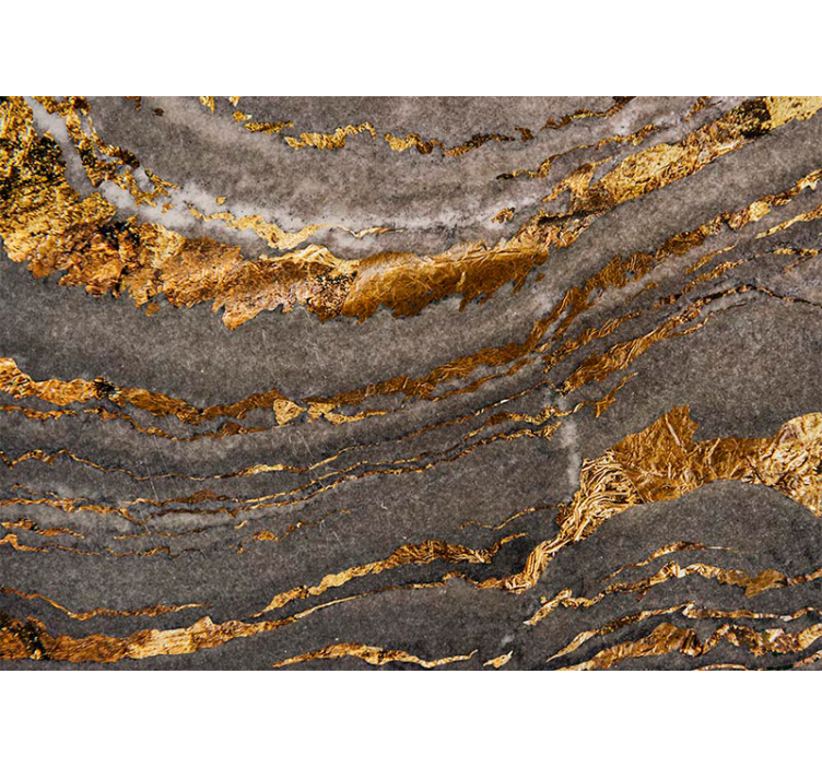 Papier peint motif luxueux en or et marbre bleu - TenStickers