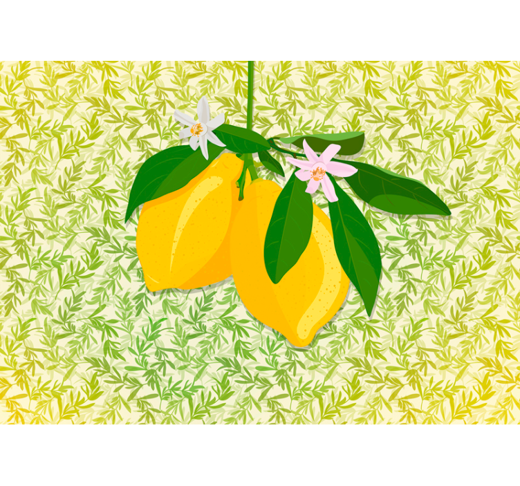 Papier peint fleuri Citronnier - TenStickers