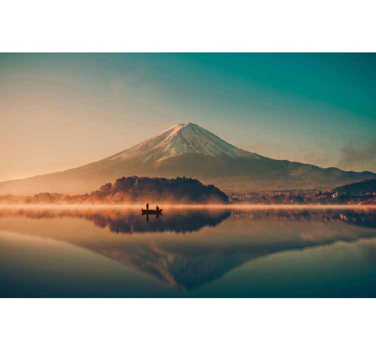 Tapisserie paysage reflet du mont fuji - TenStickers