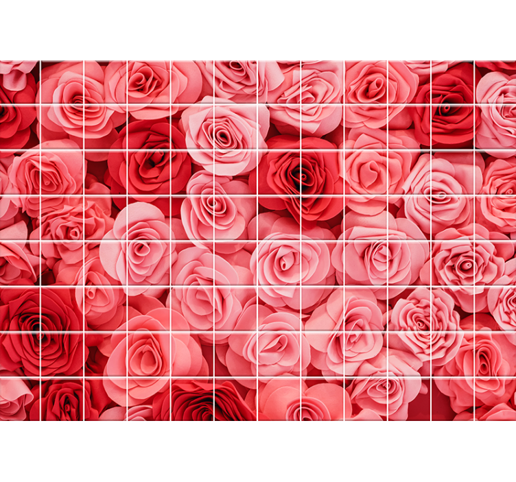 Tapisserie fleur présentoir de bouquets de roses - TenStickers