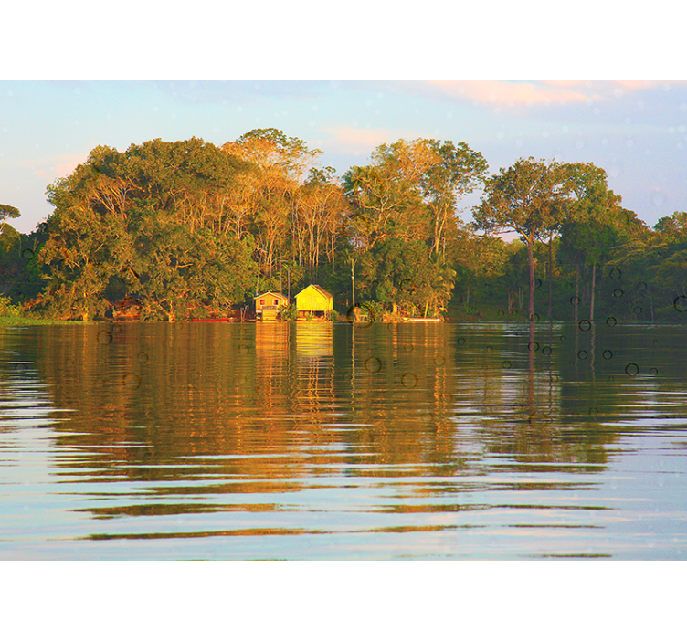 Tapisserie paysage reflet paisible du panorama aquatique - TenStickers