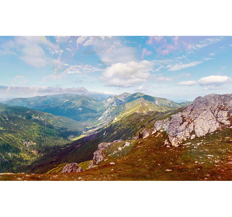 Tapisserie montagne vue panoramique - TenStickers
