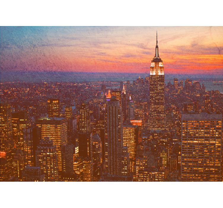 Tapisserie villes et pays coucher de soleil empire state - TenStickers