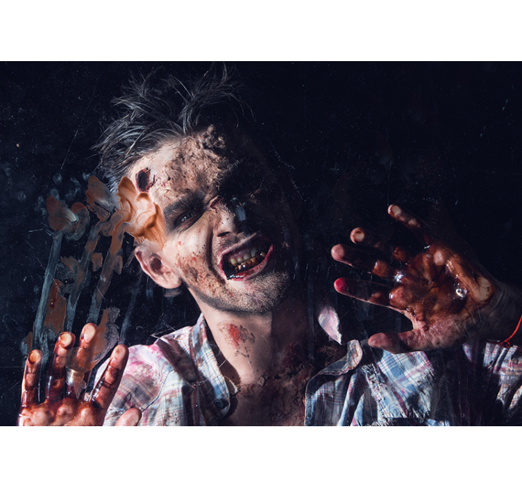 Tapisserie halloween portrait d'horreur zombie - TenStickers