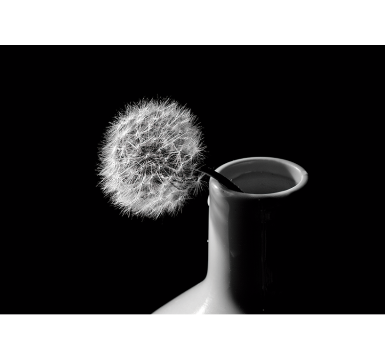 Tapisserie pissenlit dandelion en vase - TenStickers