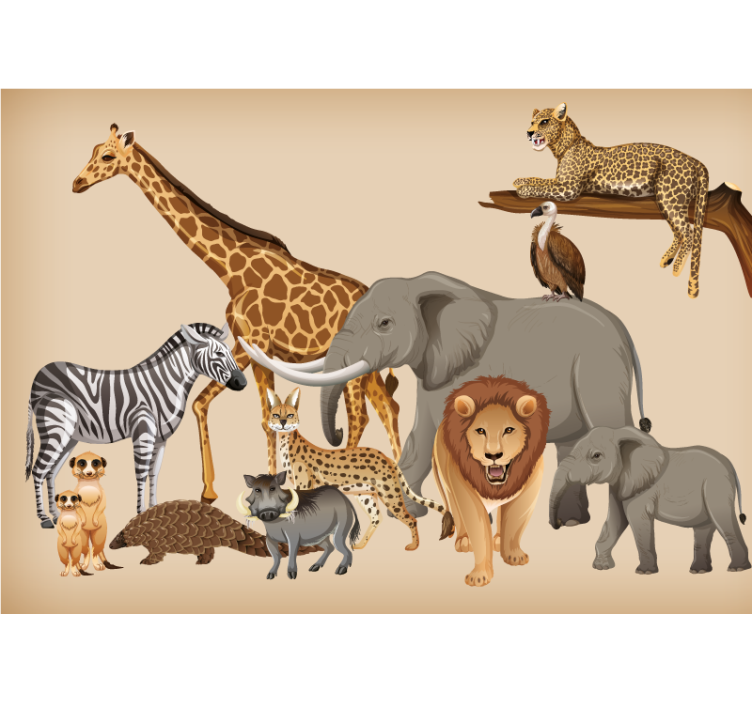 Tapisserie animaux collection faune de savane - TenStickers
