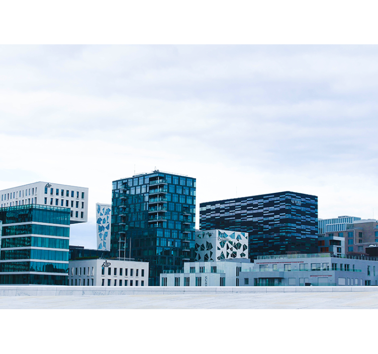 Tapisserie villes et pays horizon urbain moderne - TenStickers