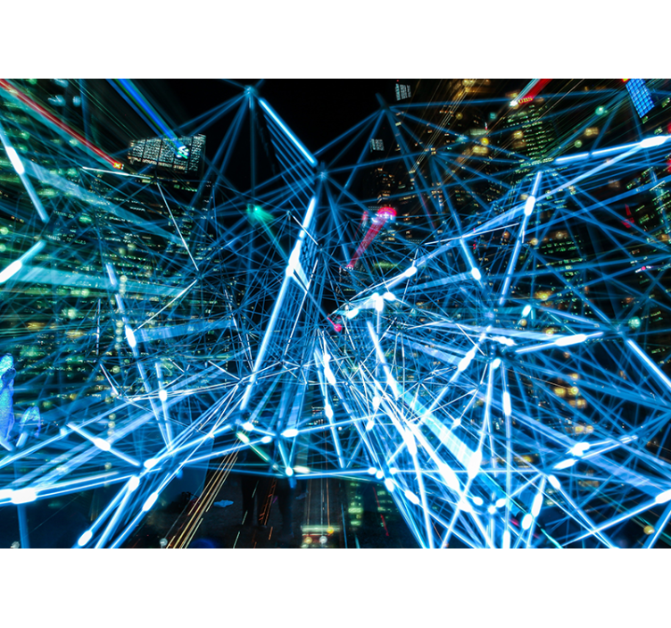 Tapisserie abstraite inspiré du réseau numérique - TenStickers