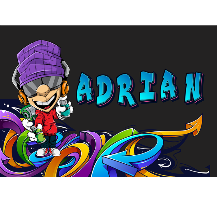 Tapisserie murale graffiti personnage de dessin animé - TenStickers