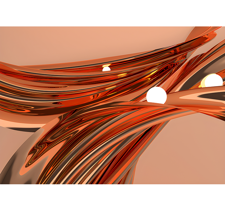 Tapisserie abstraite courbes organiques fluides - TenStickers