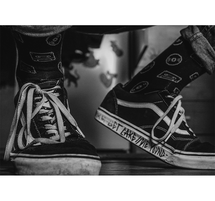 Tapisserie musique chaussettes à cassette - TenStickers