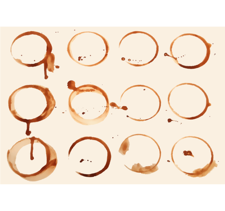 Tapisserie cuisine modèles de bagues à café - TenStickers