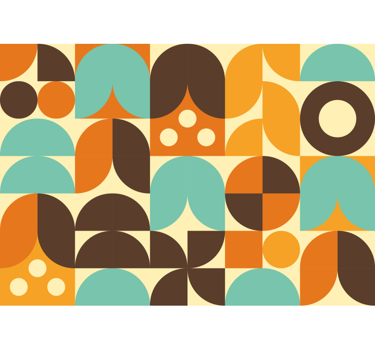 Tapisserie abstraite jeu de motifs géométriques - TenStickers