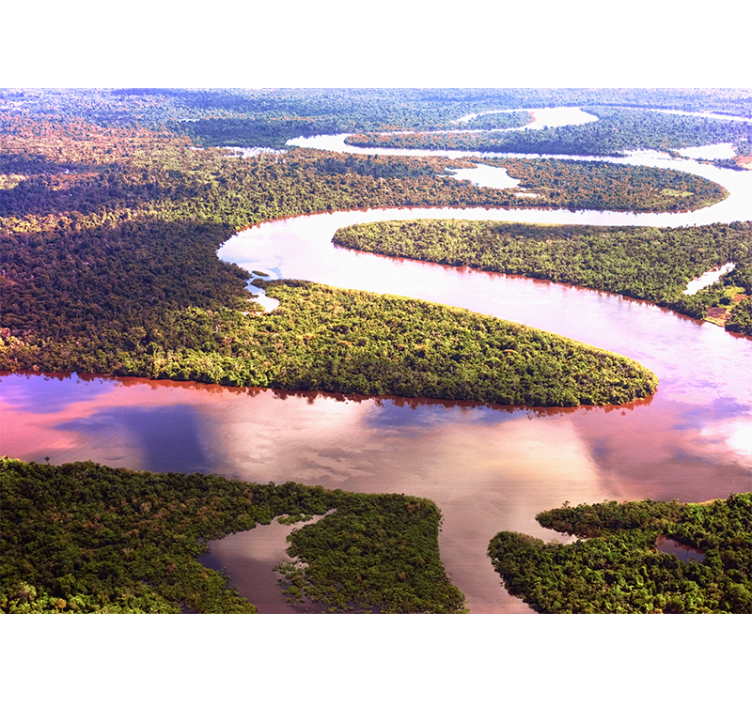 Tapisserie paysage rivière sinueuse - TenStickers