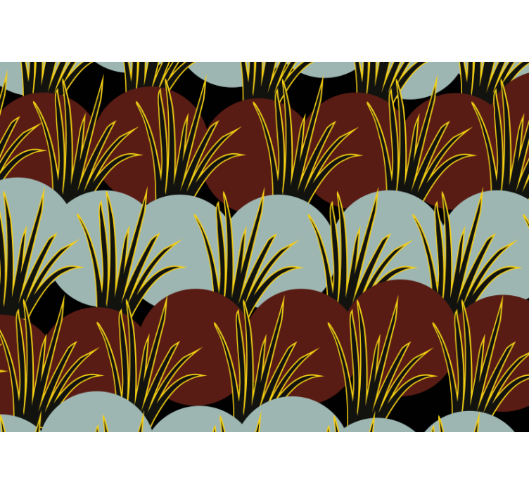 Tapisserie nature motifs d'herbe stylisés - TenStickers