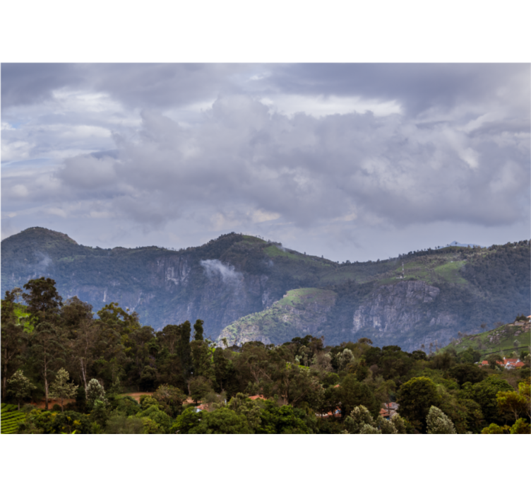 Tapisserie paysage vue montagne sereine - TenStickers