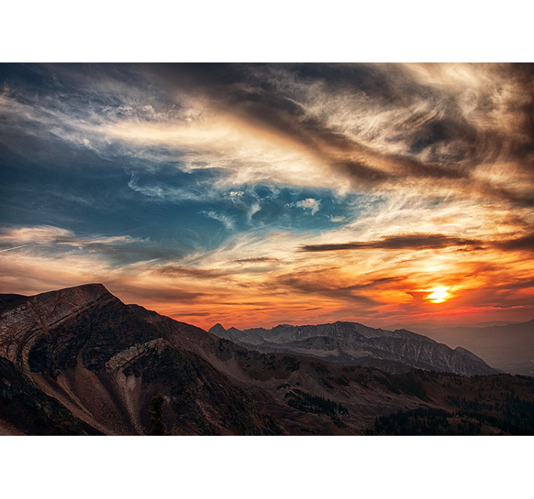 Tapisserie montagne grand crépuscule alpin - TenStickers
