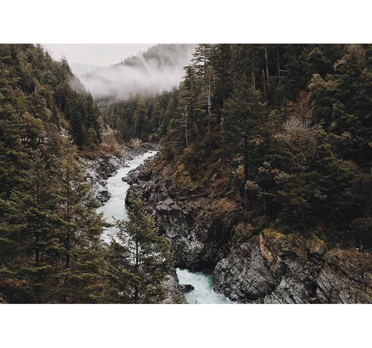 Tapisserie nature paysage de rivière majestueux - TenStickers