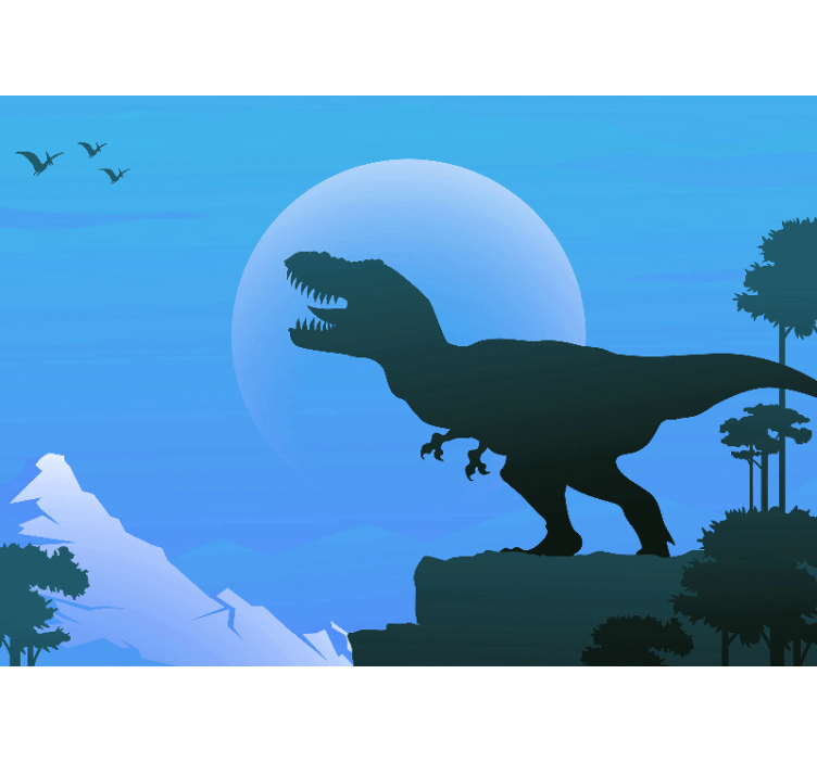 Tapisserie animaux tyrannosaurus rex silhouette - TenStickers