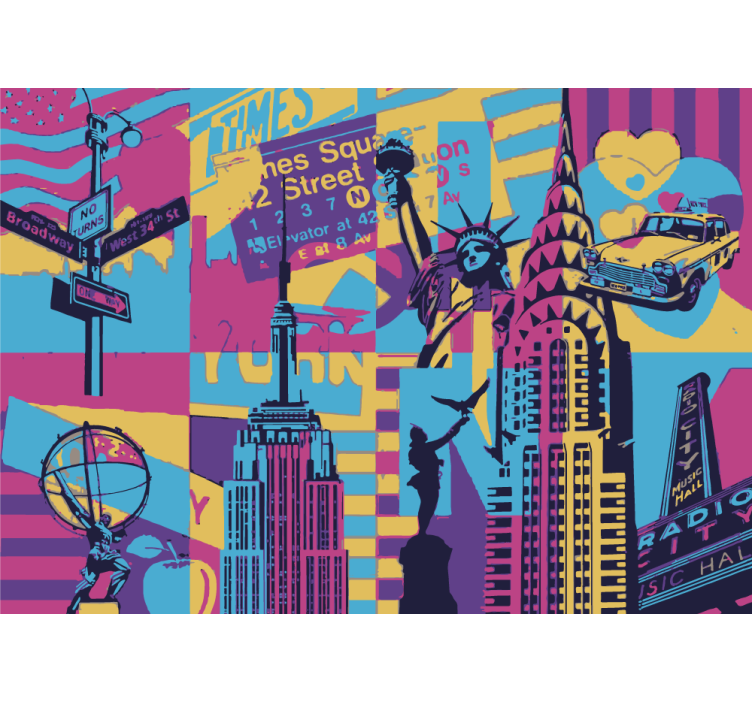 Tapisserie villes et pays paysage de new york - TenStickers