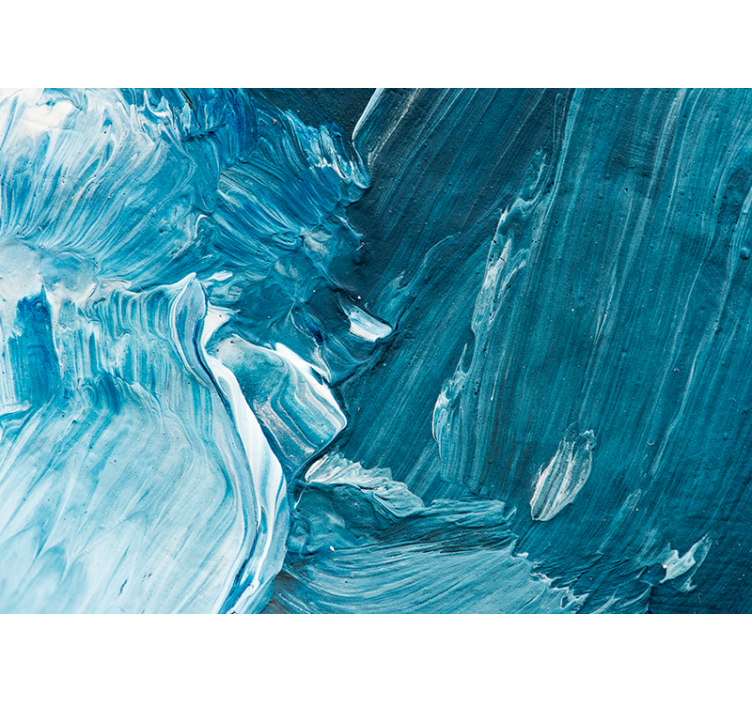 Tapisserie abstraite vagues artistiques bleues - TenStickers