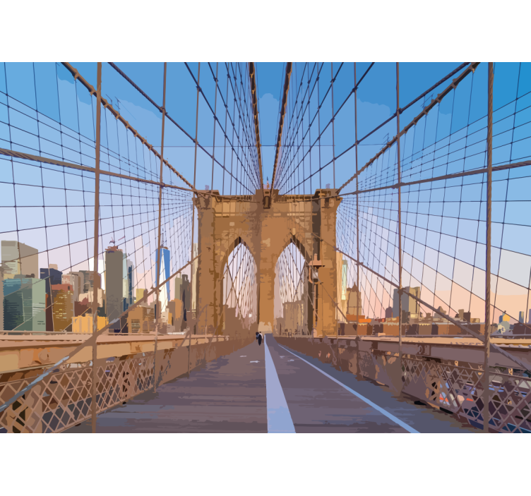 Tapisserie villes et pays vue du pont de brooklyn - TenStickers