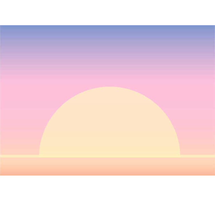Tapisserie abstraite horizon ensoleillé pastel - TenStickers