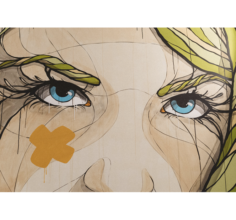 Tapisserie art yeux avec expressions - TenStickers