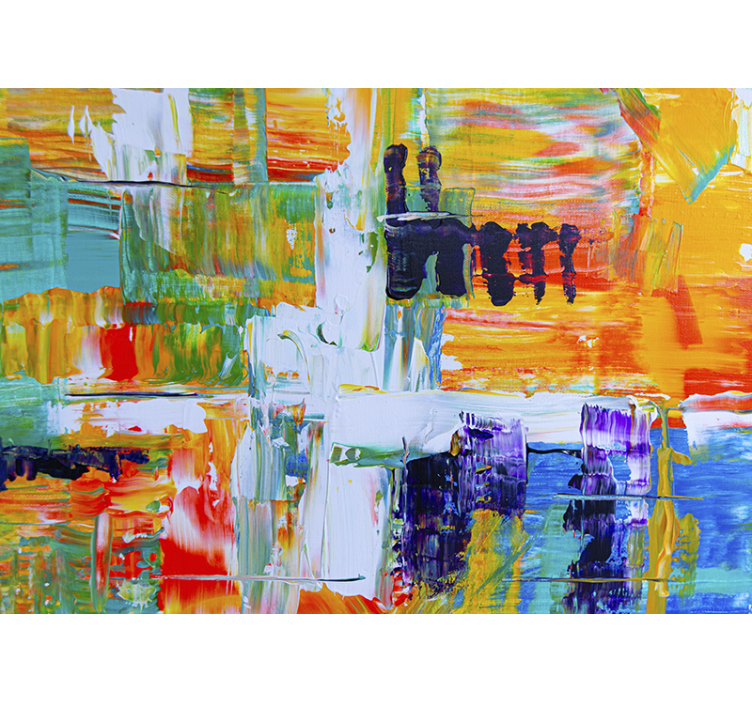 Tapisserie art composition abstraite vibrante - TenStickers