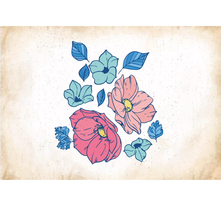 Tapisserie fleur composition florale en rose - TenStickers