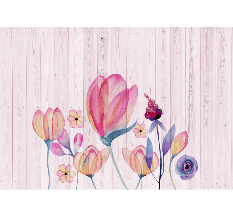 Tapisserie fleur composition florale élégante - TenStickers