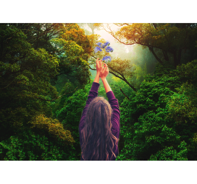 Tapisserie nature vers les fleurs - TenStickers