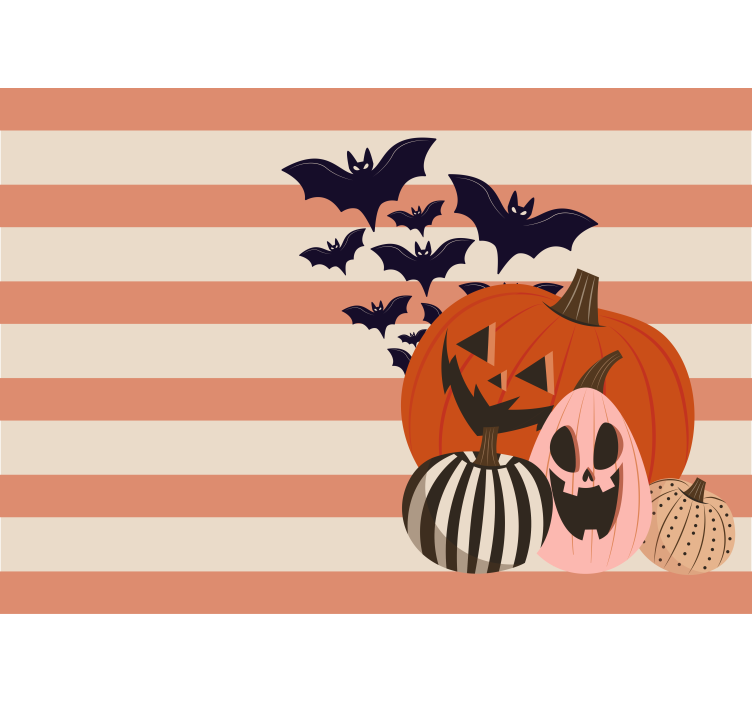 Tapisserie halloween citrouilles et chauves-souris - TenStickers