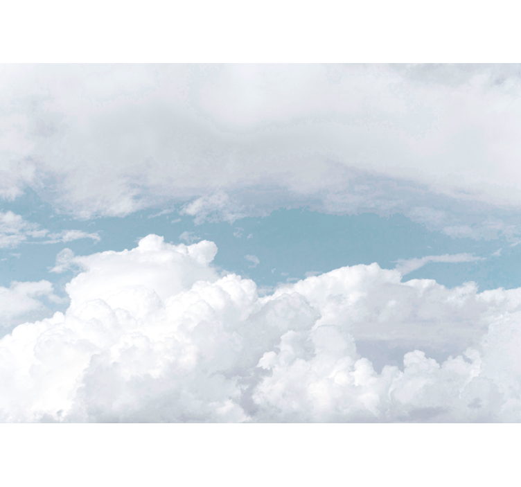 Tapisserie murale nuages blancs duveteux - TenStickers