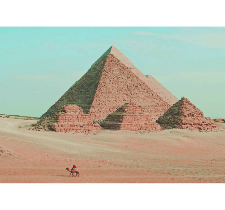 Tapisserie villes et pays pyramides et chameaux - TenStickers