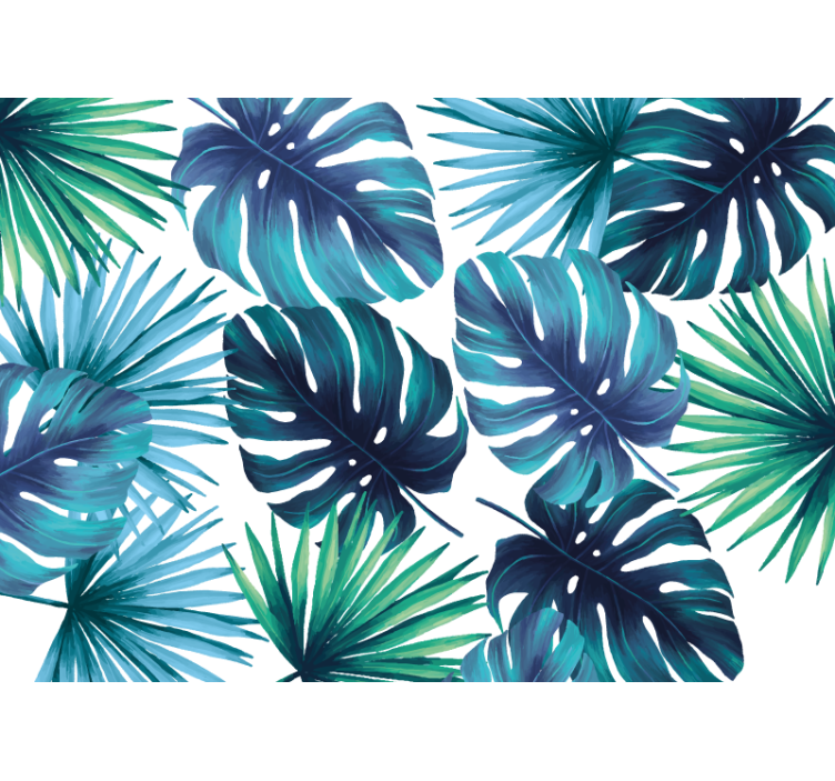 Papier peint nature œuvre d'art feuilles tropicales - TenStickers