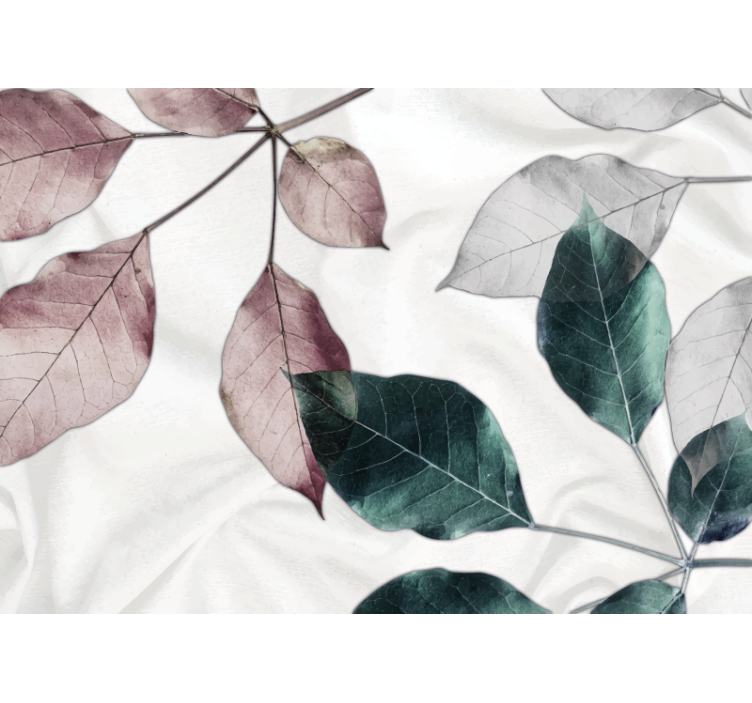 Tapisserie fleur motifs de feuilles subtils - TenStickers