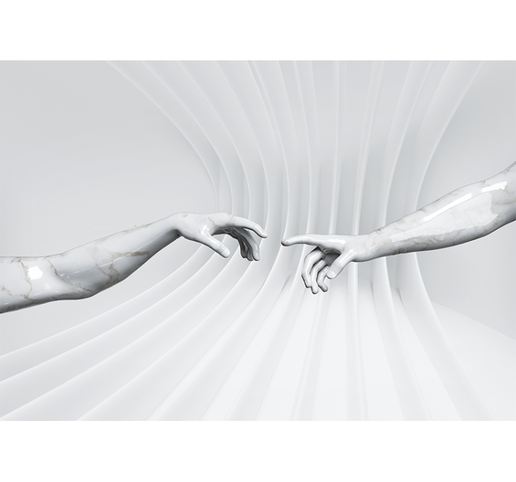 Tapisserie art toucher de mains en marbre - TenStickers