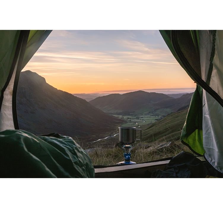 Tapisserie paysage vue pittoresque de montagne - TenStickers