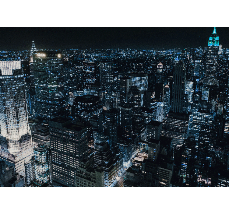 Tapisserie new york vue de la skyline nocturne - TenStickers