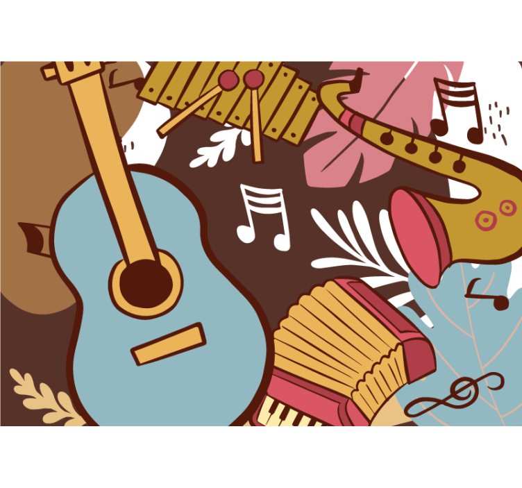 Tapisserie musique agencement d'instruments de musique - TenStickers