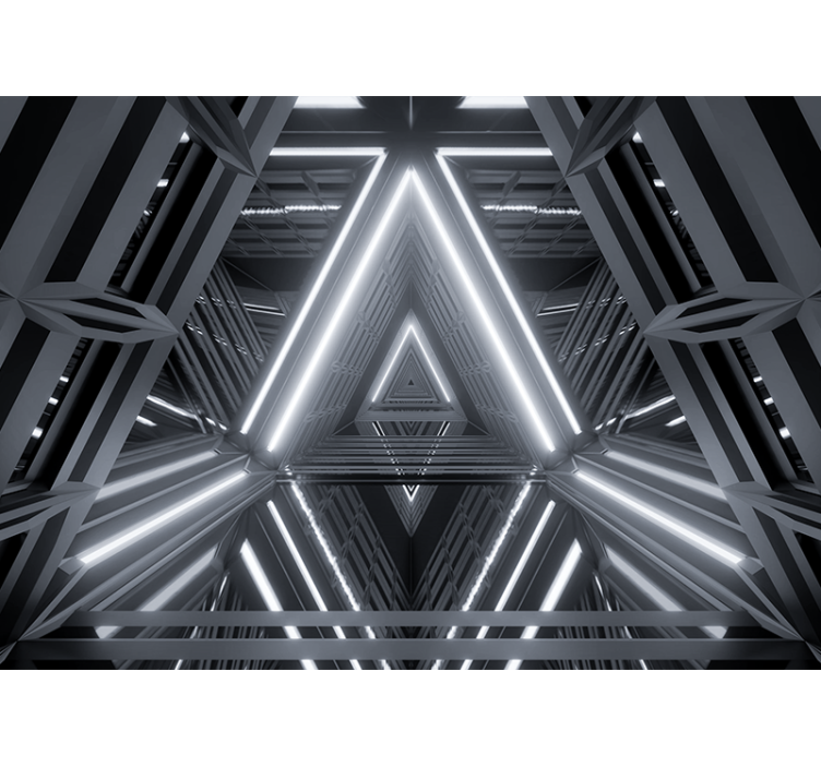 Tapisserie abstraite motif luminescent triangulaire - TenStickers