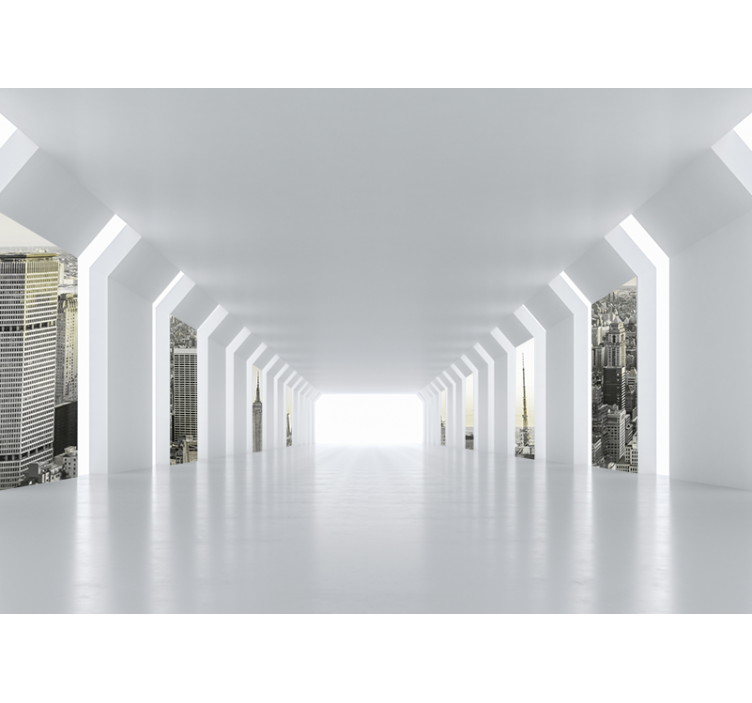 Tapisserie villes et pays vue de ville futuriste - TenStickers