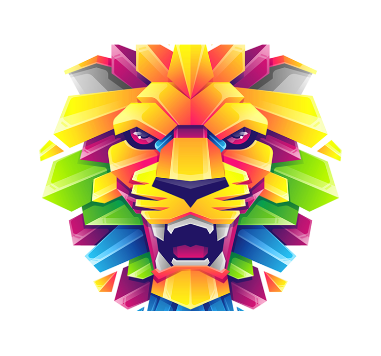 Tapisserie lion visage de lion vibrant - TenStickers