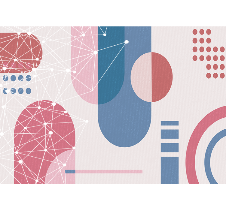 Tapisserie abstraite réseau de formes géométriques - TenStickers