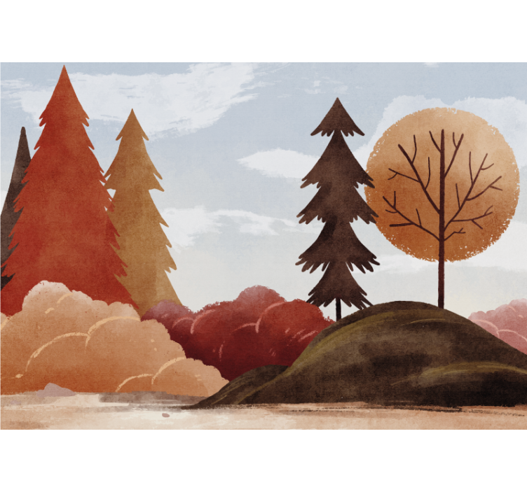 Tapisserie nature paysage d'automne pittoresque - TenStickers